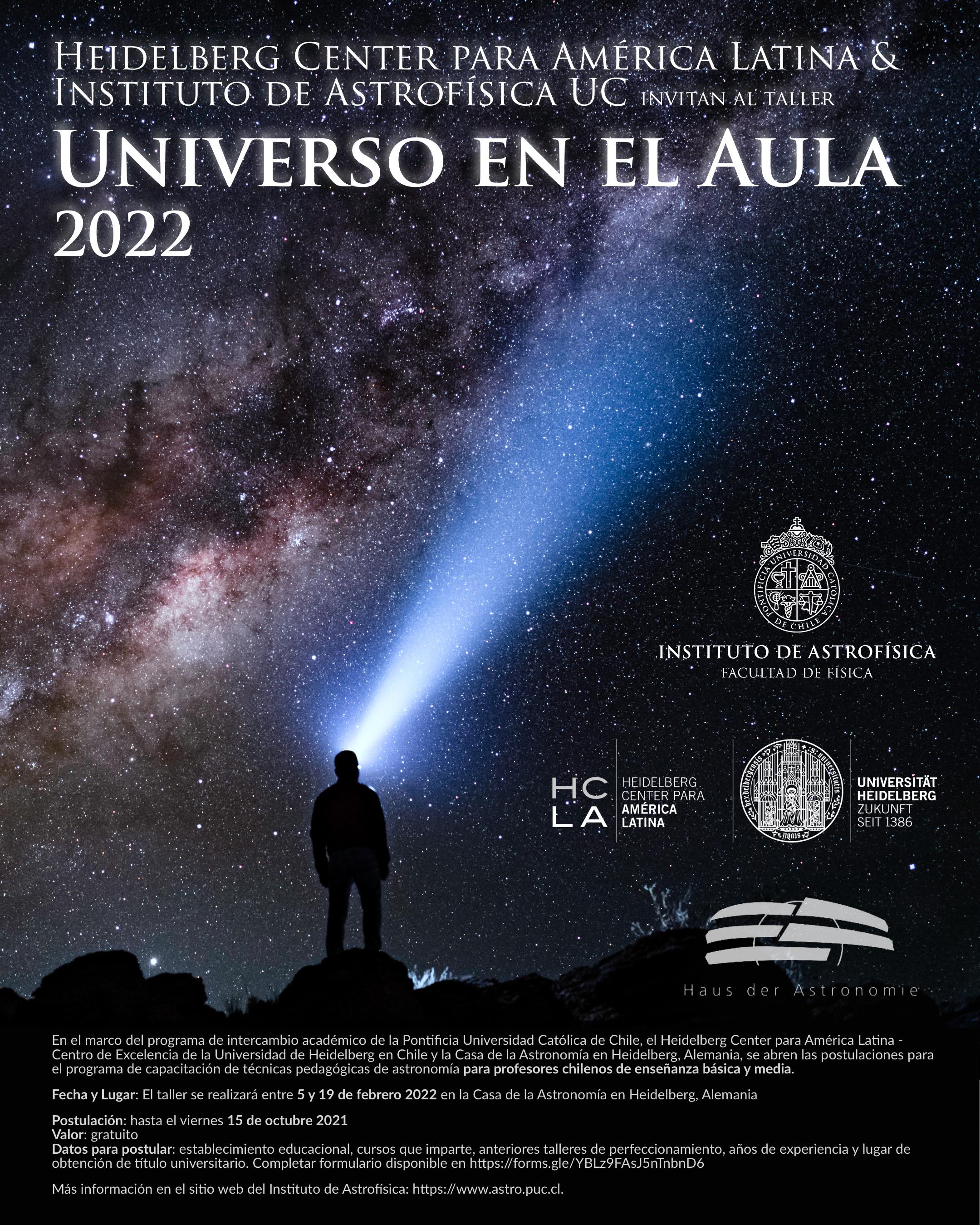 Se abre la convocatoria para el taller Universo en el aula de 2022